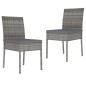 vidaXL Sillas de comedor de jardín 2 unidades ratán sintético gris