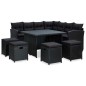 vidaXL Set muebles de jardín 6 piezas y cojines ratán sintético negro