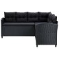 vidaXL Set muebles de jardín 6 piezas y cojines ratán sintético negro