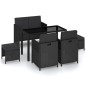 vidaXL Set comedor de jardín 6 piezas y cojines ratán sintético negro vidaXL Set comedor de jardín 6 piezas y cojines ratán sintético negro
