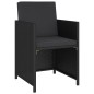 vidaXL Set comedor de jardín 6 piezas y cojines ratán sintético negro vidaXL Set comedor de jardín 6 piezas y cojines ratán sintético negro