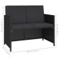 vidaXL Set comedor de jardín 6 piezas y cojines ratán sintético negro vidaXL Set comedor de jardín 6 piezas y cojines ratán sintético negro