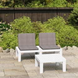 vidaXL Set de muebles de jardín 2 piezas con cojines plástico blanco