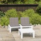 vidaXL Set de muebles de jardín 2 piezas con cojines plástico blanco vidaXL Set de muebles de jardín 2 piezas con cojines plástico blanco
