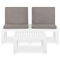 vidaXL Set de muebles de jardín 2 piezas con cojines plástico blanco vidaXL Set de muebles de jardín 2 piezas con cojines plástico blanco