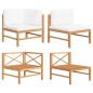 vidaXL Set de muebles de jardín 2 pzas madera de teca y cojines crema