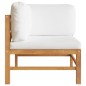 vidaXL Set de muebles de jardín 2 pzas madera de teca y cojines crema