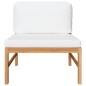 vidaXL Set de muebles de jardín 2 pzas madera de teca y cojines crema