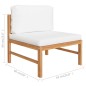 vidaXL Set de muebles de jardín 2 pzas madera de teca y cojines crema