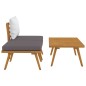 vidaXL Muebles de jardín 3 piezas con cojines madera maciza de acacia vidaXL Muebles de jardín 3 piezas con cojines madera maciza de acacia