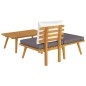 vidaXL Muebles de jardín 3 piezas con cojines madera maciza de acacia vidaXL Muebles de jardín 3 piezas con cojines madera maciza de acacia