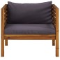 vidaXL Set sofás jardín 2 pzas con cojines gris oscuro madera acacia vidaXL Set sofás jardín 2 pzas con cojines gris oscuro madera acacia