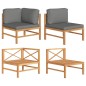vidaXL Set de muebles de jardín 2 pzas madera teca cojines gris oscuro vidaXL Set de muebles de jardín 2 pzas madera teca cojines gris oscuro