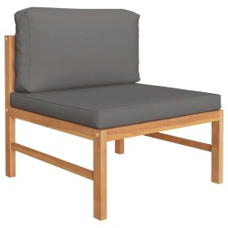 vidaXL Set de muebles de jardín 2 pzas madera teca cojines gris oscuro