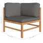 vidaXL Set de muebles de jardín 2 pzas madera teca cojines gris oscuro vidaXL Set de muebles de jardín 2 pzas madera teca cojines gris oscuro