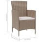 vidaXL Sillas de jardín con cojines 2 unidades ratán sintético beige vidaXL Sillas de jardín con cojines 2 unidades ratán sintético beige