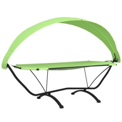 vidaXL Tumbona de jardín con dosel de acero y tela oxford verde