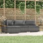vidaXL Set de muebles de jardín 4 pzas y cojines ratán sintético gris vidaXL Set de muebles de jardín 4 pzas y cojines ratán sintético gris
