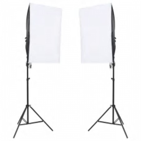 vidaXL Kit de estudio fotográfico con set de luces y fondo