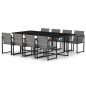 vidaXL Set de comedor de jardín 9 pzas y cojines ratán sintético gris vidaXL Set de comedor de jardín 9 pzas y cojines ratán sintético gris