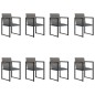vidaXL Set de comedor de jardín 9 pzas y cojines ratán sintético gris vidaXL Set de comedor de jardín 9 pzas y cojines ratán sintético gris