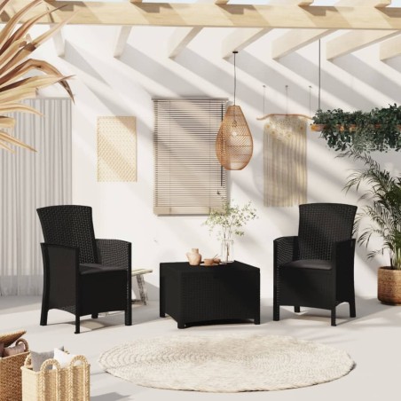 vidaXL Sillones de jardín 2 uds con cojines ratán PP color grafito
