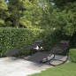 vidaXL Tumbonas mecedoras 2 uds acero negro y textilene vidaXL Tumbonas mecedoras 2 uds acero negro y textilene
