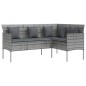 vidaXL Set de sofás en forma de L 5 pzas cojines ratán sintético gris vidaXL Set de sofás en forma de L 5 pzas cojines ratán sintético gris
