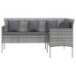 vidaXL Set de sofás en forma de L 5 pzas cojines ratán sintético gris vidaXL Set de sofás en forma de L 5 pzas cojines ratán sintético gris