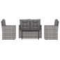 vidaXL Muebles de jardín con cojines 4 piezas ratán sintético gris vidaXL Muebles de jardín con cojines 4 piezas ratán sintético gris