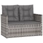 vidaXL Muebles de jardín con cojines 4 piezas ratán sintético gris vidaXL Muebles de jardín con cojines 4 piezas ratán sintético gris