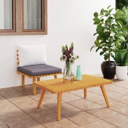 vidaXL Set muebles de jardín 2 pzas con cojines madera maciza acacia 