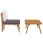 vidaXL Set muebles de jardín 2 pzas con cojines madera maciza acacia vidaXL Set muebles de jardín 2 pzas con cojines madera maciza acacia
