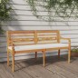 vidaXL Banco Batavia con cojín madera maciza de teca 150 cm vidaXL Banco Batavia con cojín madera maciza de teca 150 cm