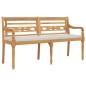 vidaXL Banco Batavia con cojín madera maciza de teca 150 cm vidaXL Banco Batavia con cojín madera maciza de teca 150 cm