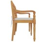 vidaXL Banco Batavia con cojín madera maciza de teca 150 cm vidaXL Banco Batavia con cojín madera maciza de teca 150 cm