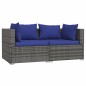 vidaXL Set de muebles de jardín 3 pzas y cojines ratán sintético gris vidaXL Set de muebles de jardín 3 pzas y cojines ratán sintético gris