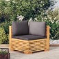 vidaXL Sofá esquina jardín con cojines gris oscuro madera maciza teca vidaXL Sofá esquina jardín con cojines gris oscuro madera maciza teca