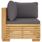 vidaXL Sofá esquina jardín con cojines gris oscuro madera maciza teca vidaXL Sofá esquina jardín con cojines gris oscuro madera maciza teca