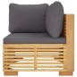 vidaXL Sofá esquina jardín con cojines gris oscuro madera maciza teca vidaXL Sofá esquina jardín con cojines gris oscuro madera maciza teca