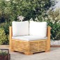 vidaXL Sofá esquina jardín con cojines color crema madera maciza teca vidaXL Sofá esquina jardín con cojines color crema madera maciza teca