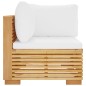 vidaXL Sofá esquina jardín con cojines color crema madera maciza teca vidaXL Sofá esquina jardín con cojines color crema madera maciza teca