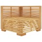 vidaXL Sofá esquina jardín con cojines color crema madera maciza teca vidaXL Sofá esquina jardín con cojines color crema madera maciza teca