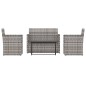 vidaXL Muebles de jardín con cojines 4 piezas ratán sintético gris vidaXL Muebles de jardín con cojines 4 piezas ratán sintético gris