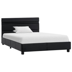 vidaXL Estructura de cama con LED cuero sintético negro 90x200 cm