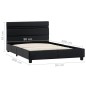 vidaXL Estructura de cama con LED cuero sintético negro 90x200 cm vidaXL Estructura de cama con LED cuero sintético negro 90x200 cm