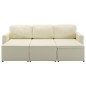 vidaXL Sofá cama modular de 3 plazas cuero sintético color crema vidaXL Sofá cama modular de 3 plazas cuero sintético color crema