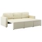 vidaXL Sofá cama modular de 3 plazas cuero sintético color crema vidaXL Sofá cama modular de 3 plazas cuero sintético color crema