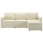 vidaXL Sofá cama modular de 3 plazas cuero sintético color crema vidaXL Sofá cama modular de 3 plazas cuero sintético color crema