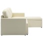 vidaXL Sofá cama modular de 3 plazas cuero sintético color crema vidaXL Sofá cama modular de 3 plazas cuero sintético color crema